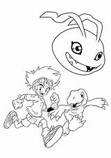 Coloring Digimon Pages sketch template