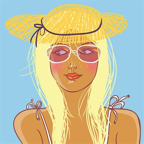 royalty free beautiful sexy tanned blonde woman beach cartoon clip art