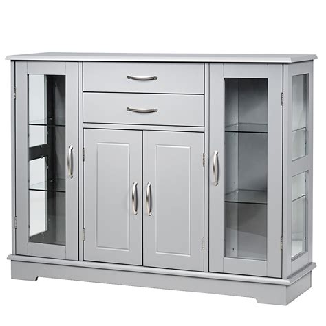 costway sideboard buffet server storage  cabinet   drawers