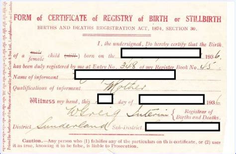 birth certificates kates family tree