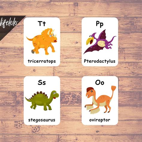 dinosaur alphabets  flash cards homeschool montessori english