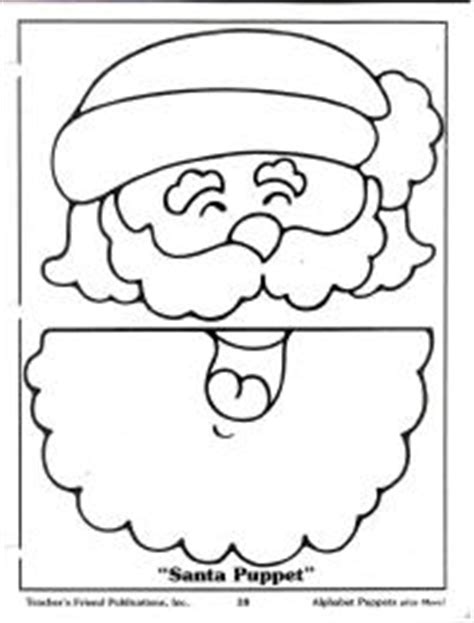 printable santa paper bag puppet sketch coloring page