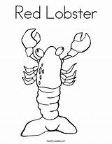 Coloring Lobster Red Pages Kids Udang Drawing Color Print Tracing Noodle Twistynoodle Built California Usa Twisty Outline Favorites Login Add sketch template