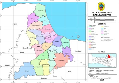 peta administrasi kabupaten pati provinsi jawa tengah neededthing