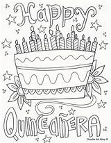 Quinceanera Coloring Pages Happy Alley Doodle sketch template
