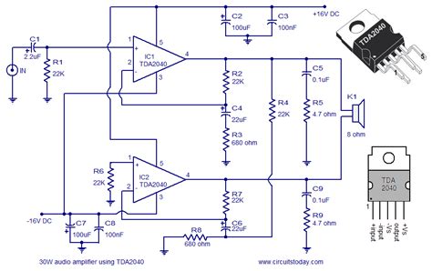 audio amplifier circuit diagram  schematics   watts  tda  monolithic