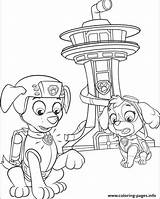 Coloring Towers Twin Patrol Paw Getcolorings Tower Lookout sketch template