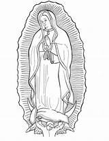 Guadalupe Virgen Clipground Coloringhome sketch template