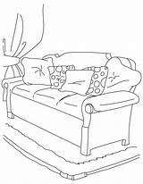 Coloring Sofa Pages Cushions Seater Three sketch template
