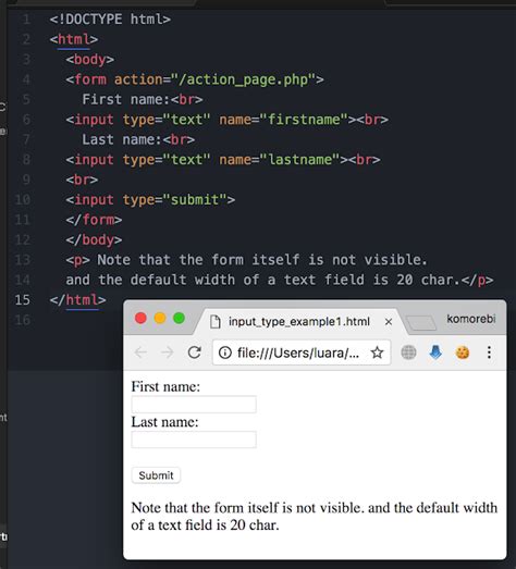 komorebi html input types