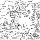 Dot Ibex Coloring Pages Mammals Dots sketch template