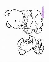 Coloring Baby Pooh Winnie Pages Friends Piglet Disney Printable Ausmalbilder Drawing Gif Book Characters Malvorlagen Coloringhome Books Eeyore Disneyclips Cute sketch template