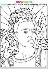 Coloring Feminist Frida Kahlo sketch template