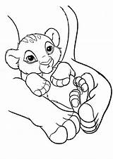 Lion King Coloring Simba Baby Simple Kids Pages Children Disney sketch template