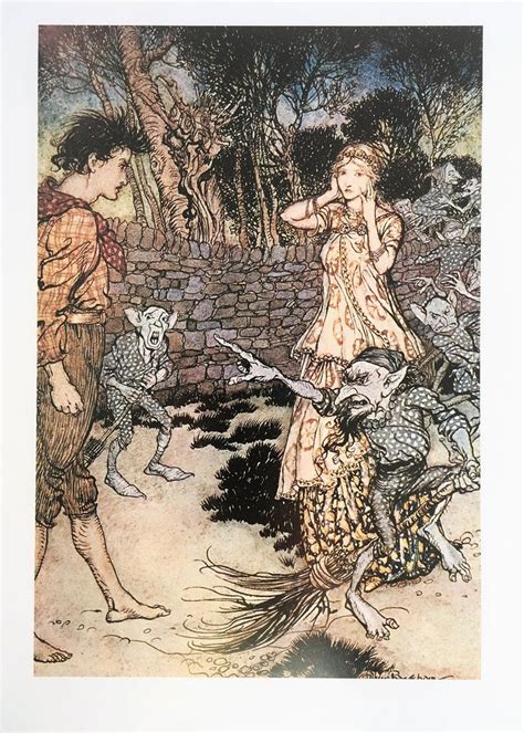 Arthur Rackham Original Vintage Colour Print Goblins Fairy Tales