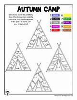 Math Coloring Thanksgiving Native Worksheets Americans Activities Turkey sketch template