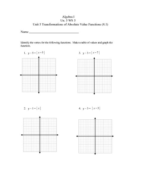 graphing absolute  equations worksheet  answers tessshebaylo