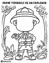 Coloring Jungle Kids Pages Explorer Preschool Sheets Activity Draw Activities Yourself Drawing Exploring Crafts Adventurer Great sketch template