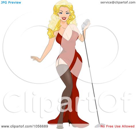 Royalty Free Vector Clip Art Illustration Of A Sexy Retro Blond Pinup