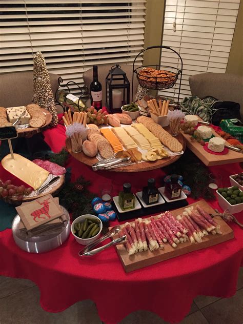 pin  laurene mylar  entertaining cheese table christmas party decor ideas christmas