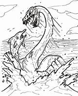 Elasmosaurus sketch template