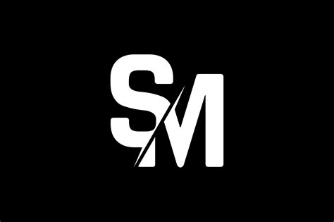 monogram sm logo design graphic  greenlines studios creative fabrica