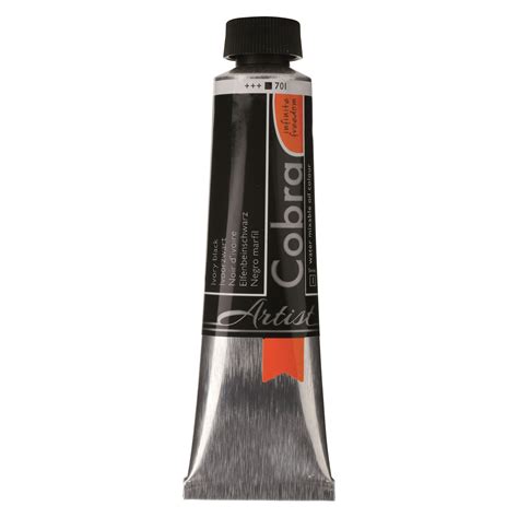 royal talens cobra artist water mixable oil  ivory black ml