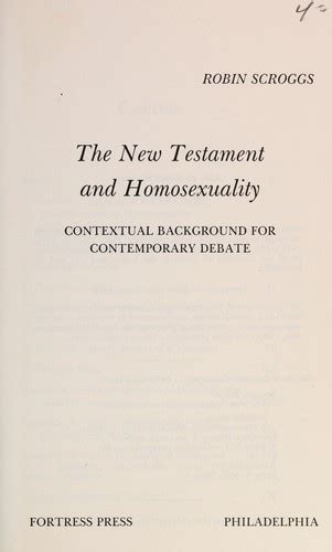 the new testament and homosexuality by robin scroggs open library