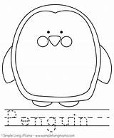 Penguin Coloring Sheet Mycutegraphics Graphics Simple sketch template