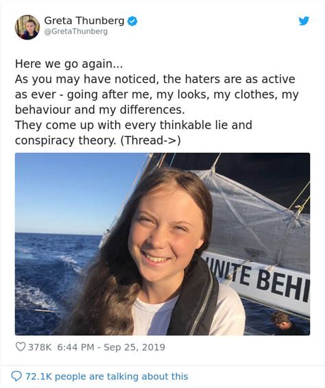 teenager activist greta thunberg responds to her critics in a thought