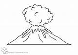 Volcan Volcano Coloring Coloriages sketch template
