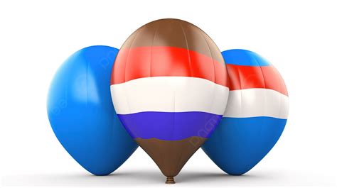Netherlands Flag Concept Colorful Hot Balloons Background 3d