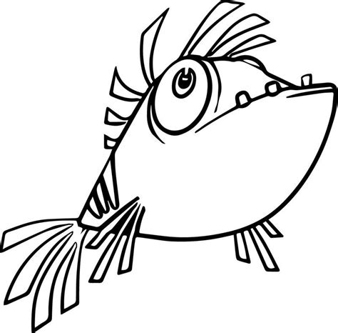 hungry cartoon fish coloring page sheet