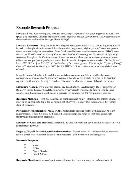 research proposal sample fillable printable  forms handypdf