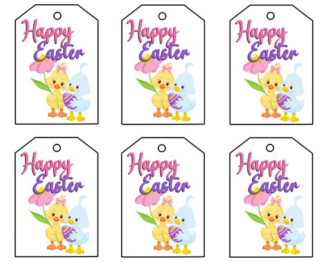 adorable  printable easter gift tags