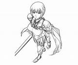 Claymore Clare Coloring Character Pages Cute Another sketch template