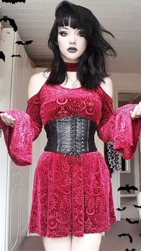 red goth dress gothic girls goth beauty dark beauty alternative