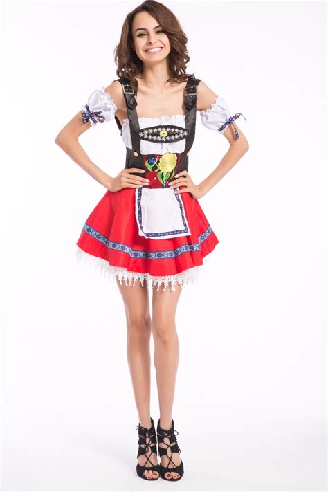 Women Oktoberfest Scottish Grid Bavarian Beer Maiden Costume