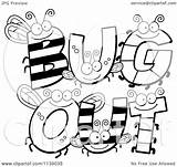 Bug Spelling Clipart Cartoon Coloring Letters Outlined Vector Cory Thoman Royalty sketch template