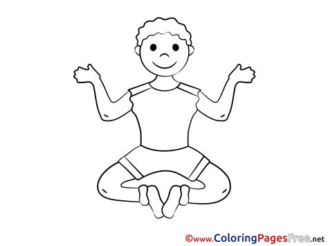 yoga children  colouring page