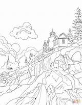 Acadia Printable Phare Parken Nationale Ausmalbilder Nationalparks Staaten Vereinigten Denali United Gratuits Coloriages Stemmen Stuck sketch template