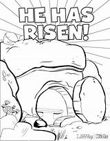 Coloring He Risen Pages Popular Easter sketch template