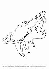 Coyotes Arizona Logo Draw Drawing Step Drawingtutorials101 Previous Next sketch template