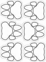 Paw Coloring Print Bear Pages Animal Templates Claw Cut Template Shapes Printable Crafts Footprints Prints Paws Footprint Kids Safari Coloringhome sketch template
