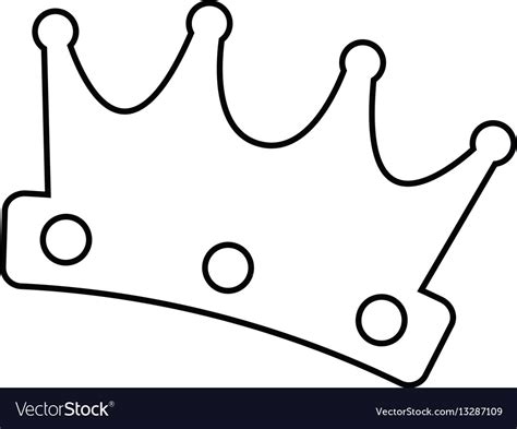 isolated crown outline royalty  vector image