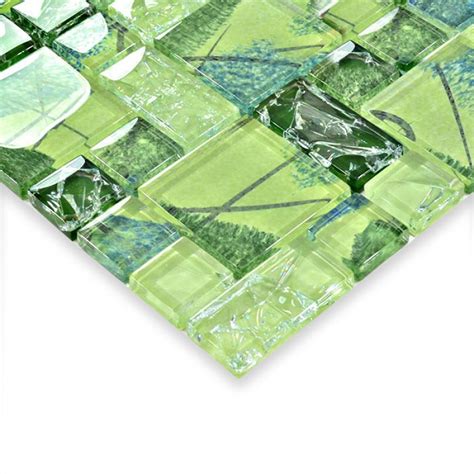 crackle glass mosaic tile glossy mosaic glass tiles ice crack crystal