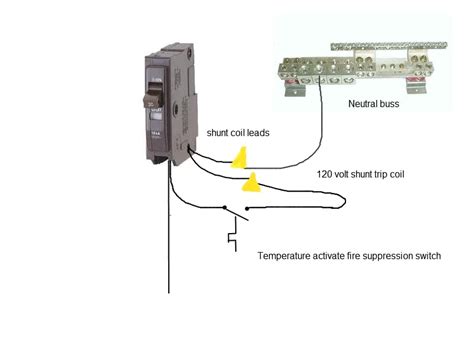 wiring diagram  shunt breaker  fire suppression system