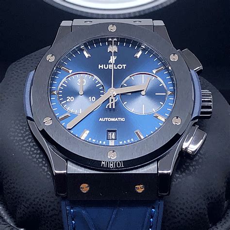 fsbnib hublot classic fusion ceramic blue automatic chronograph mm