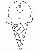 Ice Cream Coloring Pages Kids Printable Summer Icecream Clip Cone Kindergarten Print Face Drawing Worksheet Sunday Para Dibujos sketch template