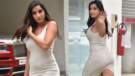 Nora Fatehi Flaunts Her Super Hot Legs In A Body Con Dress While